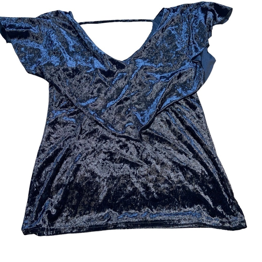 Large Guilty Y2K Velour Velvet Felt Sexy Black Women’s Top